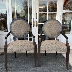 Ethan Allen Medallion Arm Chairs 