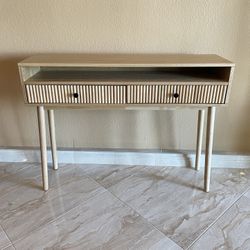 console table with doors natural oak