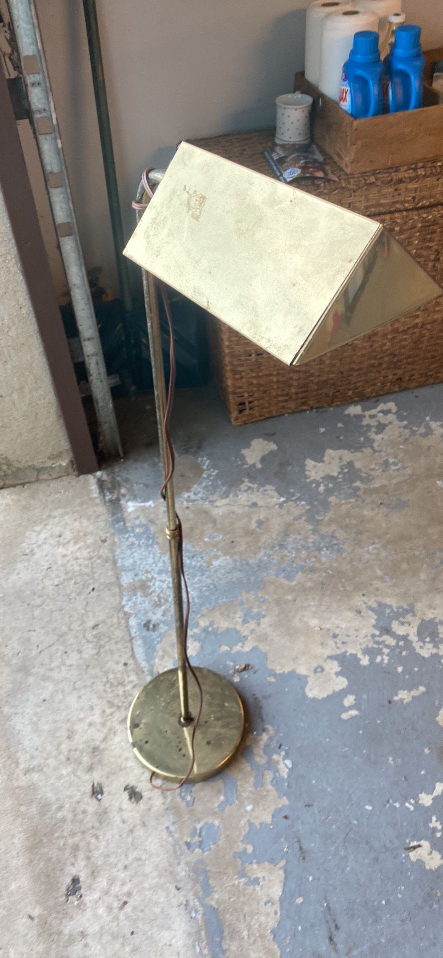 Vintage Brass Reading Floor Lamp