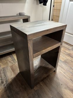 Gray Rustic Side Table 