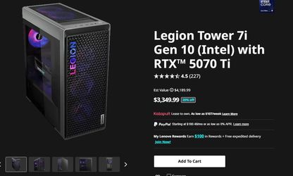 Legion Tower 7i Gen 10 RTX 5070 Ti (BRAND NEW)