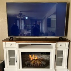 75 in LG TV And Fireplace 