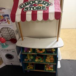 Kids Children Grocery Store Stand