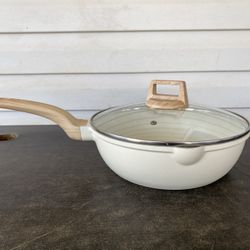 CAROTE 4.5 Quart Deep Frying Pan Nonstick Saute Pan With Lid Deep Skillet Pan 11