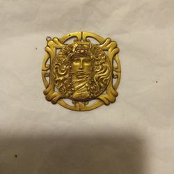 ALPHONSE MUCHA STYLE RETRO  BRONZE PENDENT