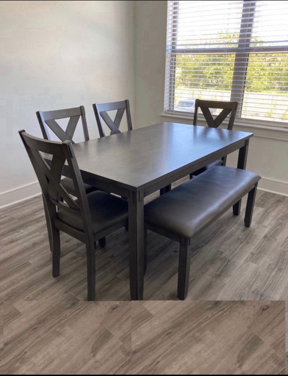 New In The Box 📦 Grey Dining Table With 4 Chairs And A Bench - Delivery Available