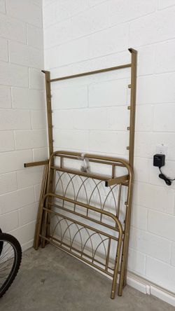 Twin gold metal bed frame