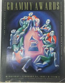 (VERY RARE) 1993 Grammy Awards 35 Anniversary Program and ticket