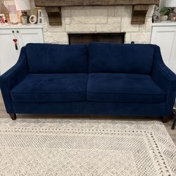 West Elm Blue Couch Converts To A Full Size Bed