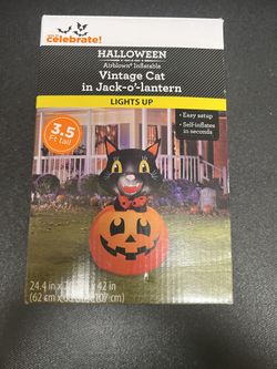 Halloween Airblown Inflatable Cat I. Jack-o-lantern