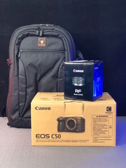 Canon C50 Full-Frame with RF 50mm f/1.8 STM lens and Padded C