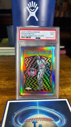 2025 Topps Chrome Case Hit Mookie Betts Ultra Violet Refractor PSA Mint 9!