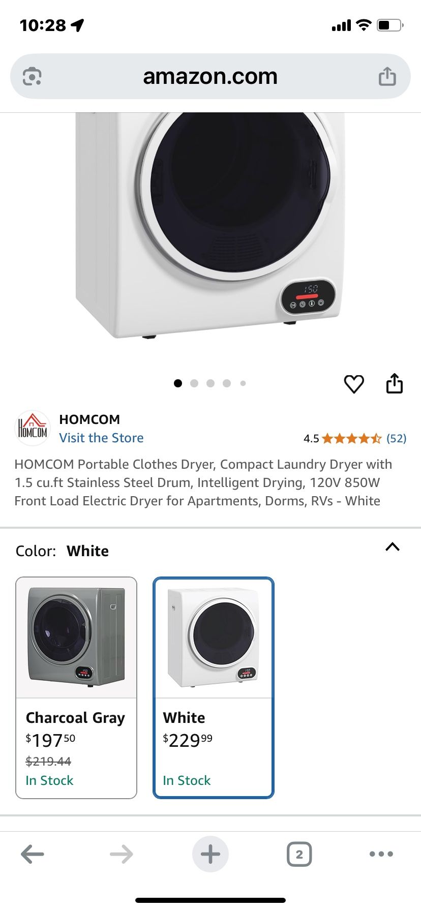 Portable Clothes Dryer HOMCOM Mint Condition