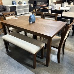 6pc Dining Set w/ Bench