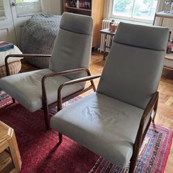 2 mid-century style modern chairs