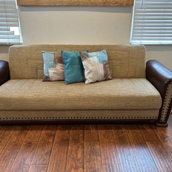 Futon With Storage (brown And Tan)