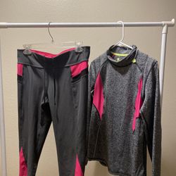 Sweatshirt And  Midrise Workout Capris 