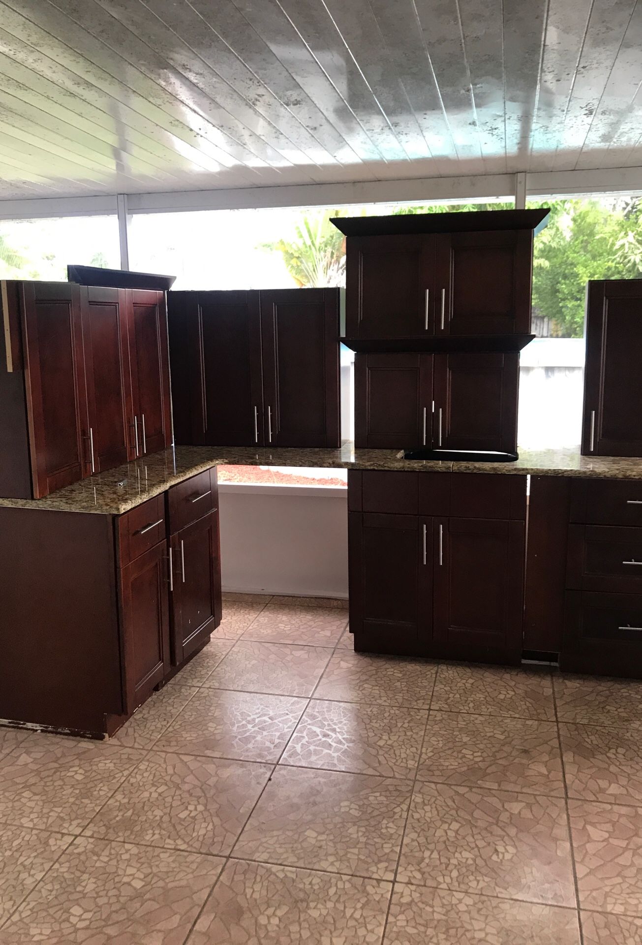 New Kitchen cabinets with marble top