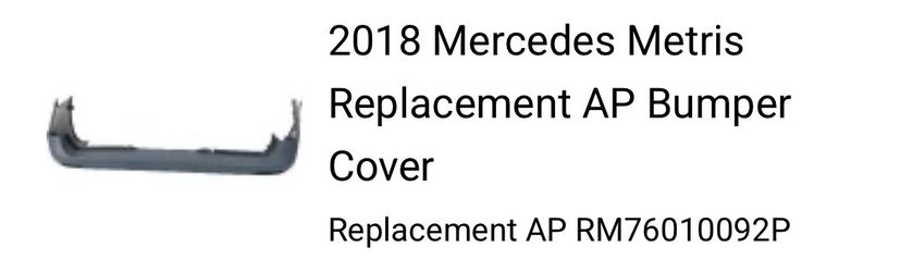2018 Mercedes Metris bumper cover