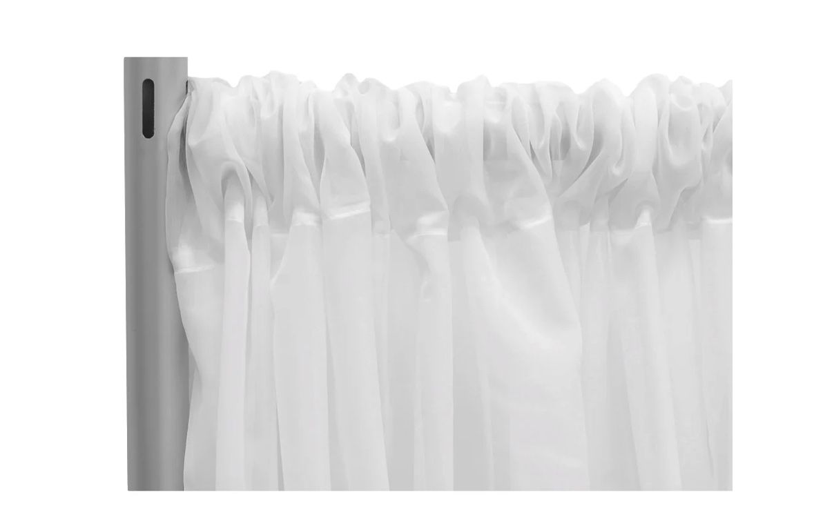 Sheer Voile Flame Retardant (FR) 10ft H x 118" W Drape/Backdrop Curtain Panel - White