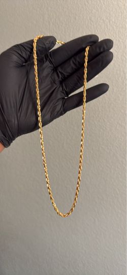 Gold diamond cut Rope Chain 18k gold 22 inch