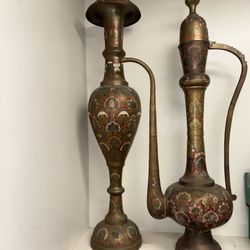 Large Hand-Engraved Brass Decoration Pieces