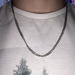 Macys 22 Inch Micro Cuban Silver Chain 