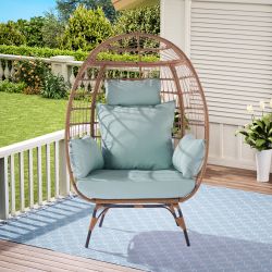 Wicker EGG CHAIR oversized Outdoor Lounger For Patio