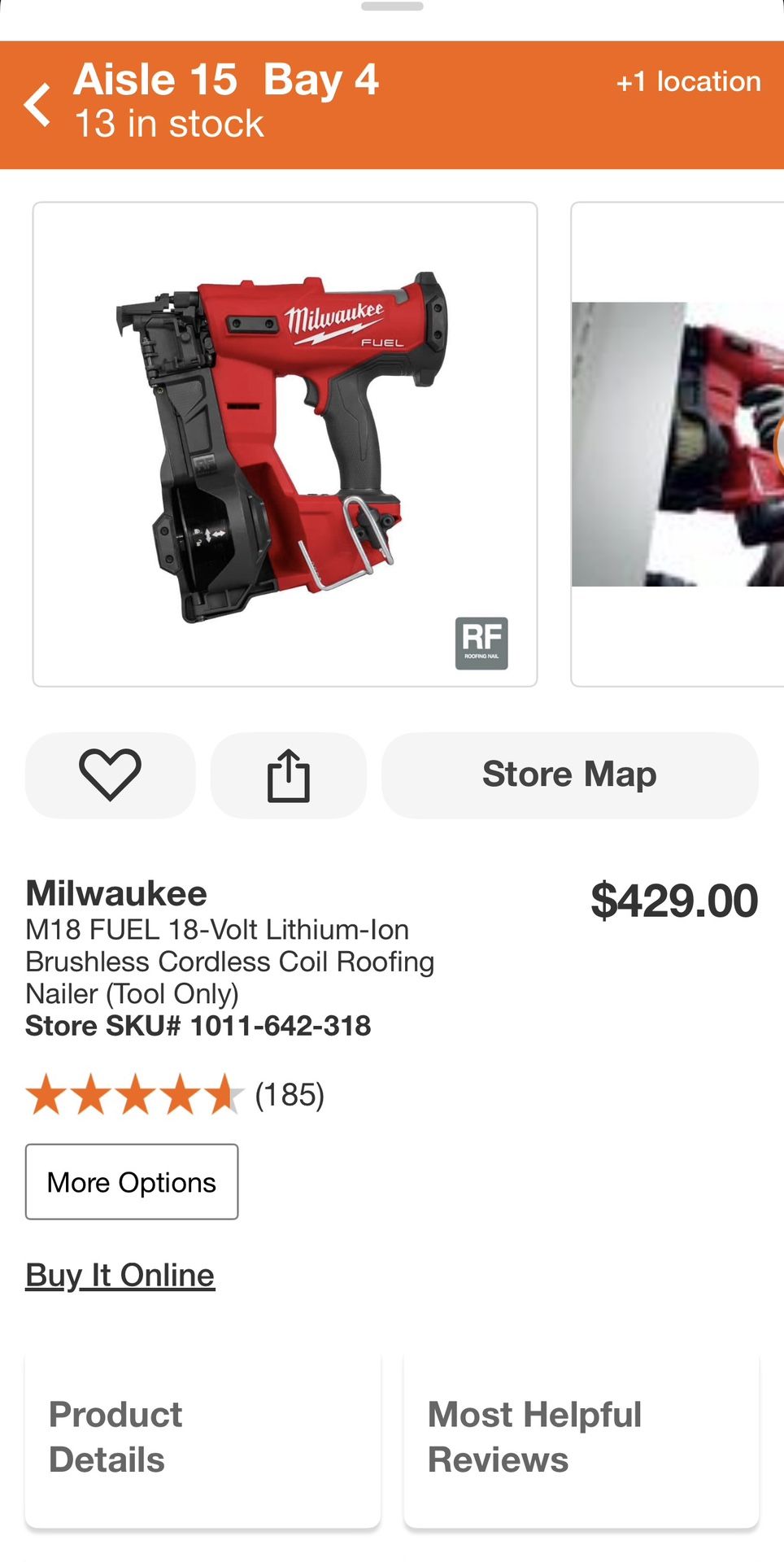 Milwaukee Fuel Nail Gun 