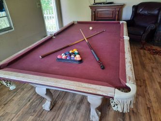 🎱 3-Piece Slate Pool Table – Ball & Claw Legs – $300 OBO