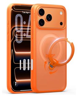 TORRAS Q3 Spin for iPhone 17 Pro Max Case with 360 Magnetic Stand, Wireless Charging Compatible, Hard PC Case for 17 Pro Max Phone Case with Stand, Tr
