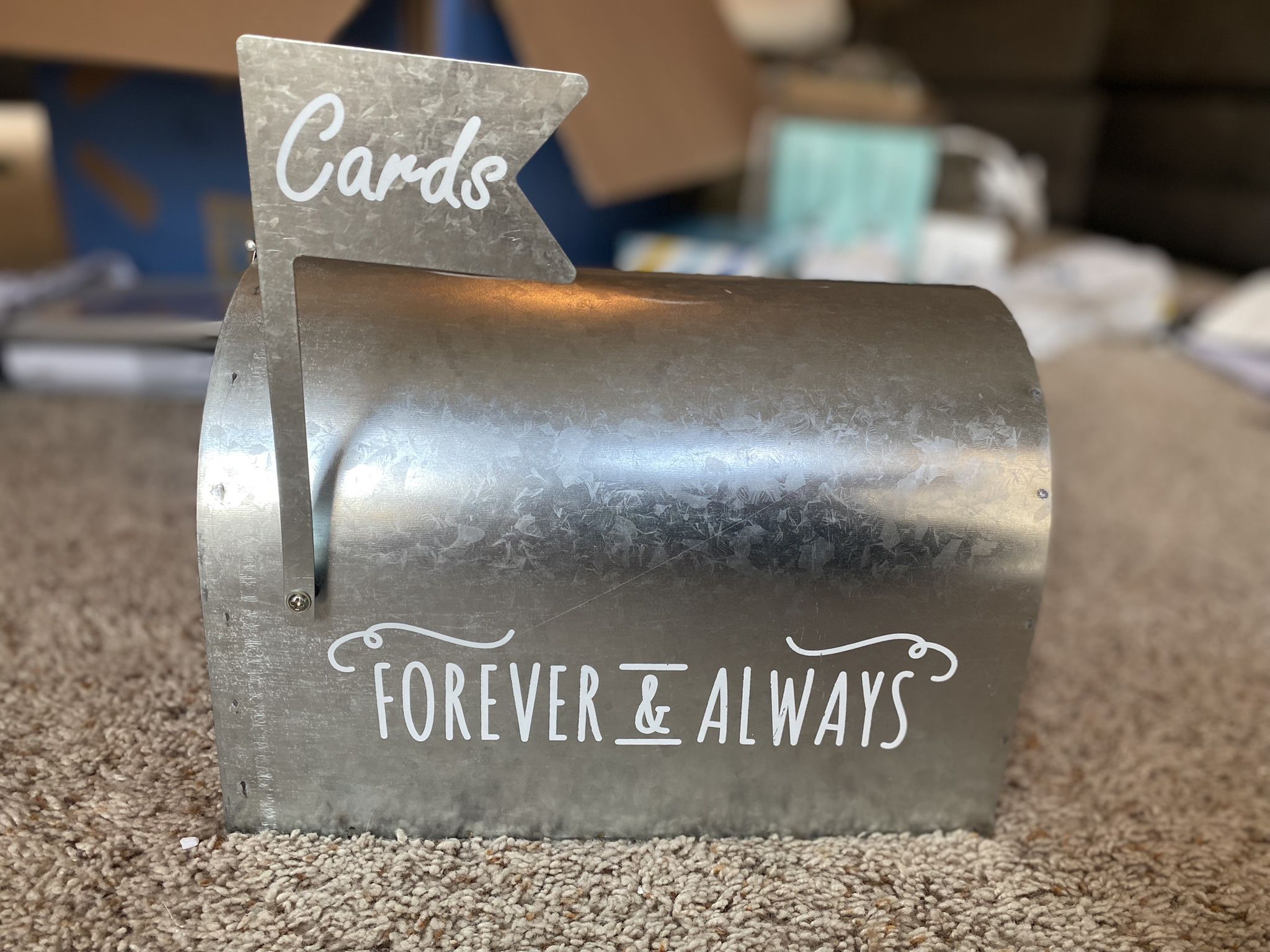 WEDDING ITEMS* Forever and Always Card Holder Metal Mail Box.