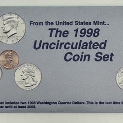 1998 United States Mint Uncirculated Coin Set With Ogp And Coa