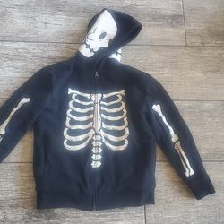Children's Place Large 10/12 Kids Glow In The Dark Skeleton Zip Up Hoodie