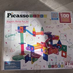 PicassoTiles 100-Piece Magnetic Marble Run – Complete Set