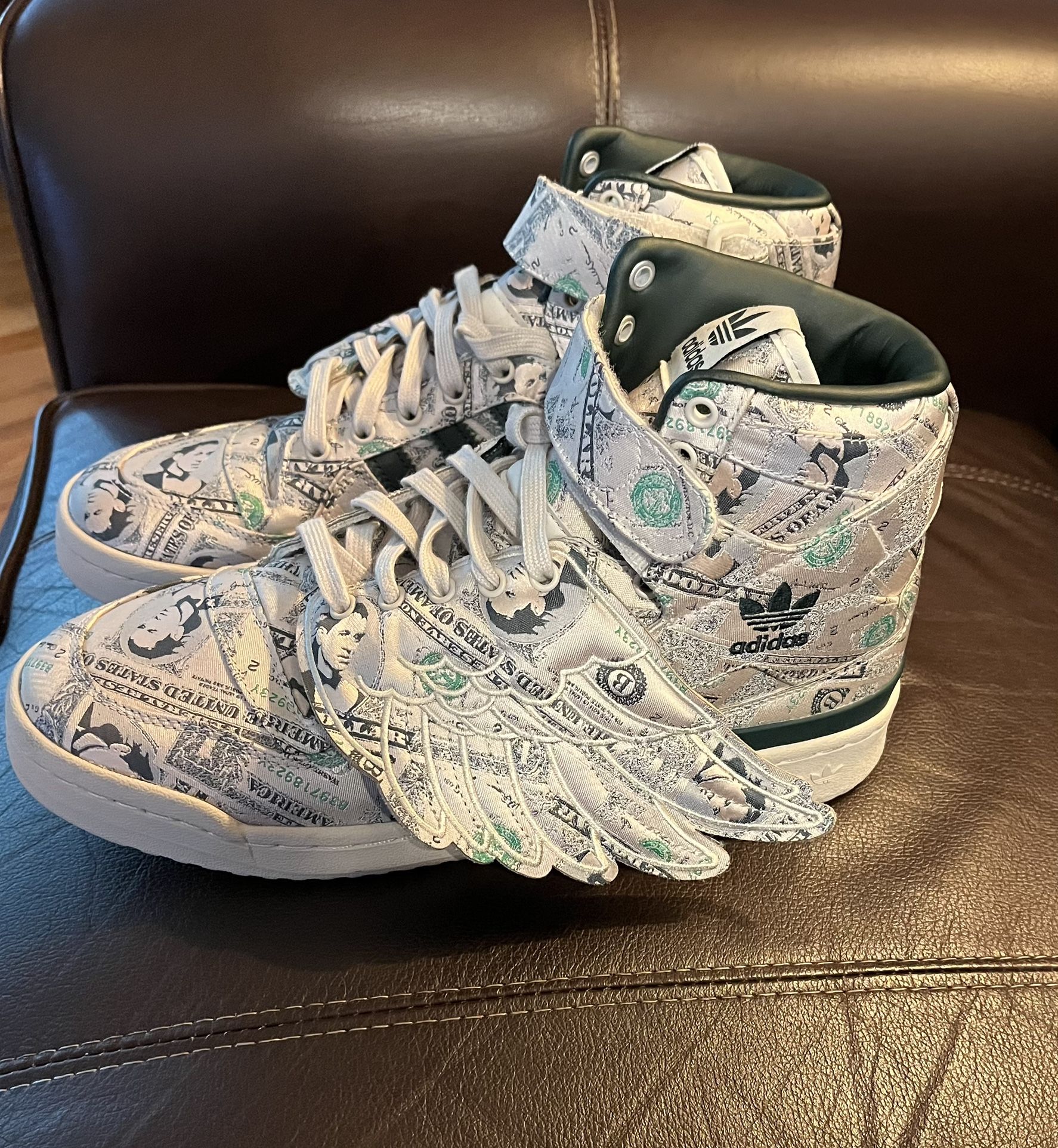 Adidas Jeremy Scott Money High Tops.