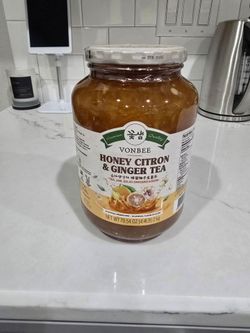 Vonbee Honey Citron & Ginger Tea Base (Huge 4.4 lb / 2 kg Jar) – Unopened & Fresh