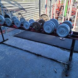 Pro-Style Dumbbells and Heavy Duty Rack