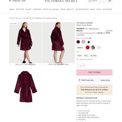 NWT VICTORIA'S SECRET Short Cozy Robe Size S