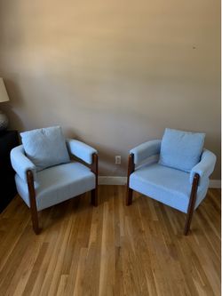 NEW 3 Leg Accent Chairs (set of 2) powder blue