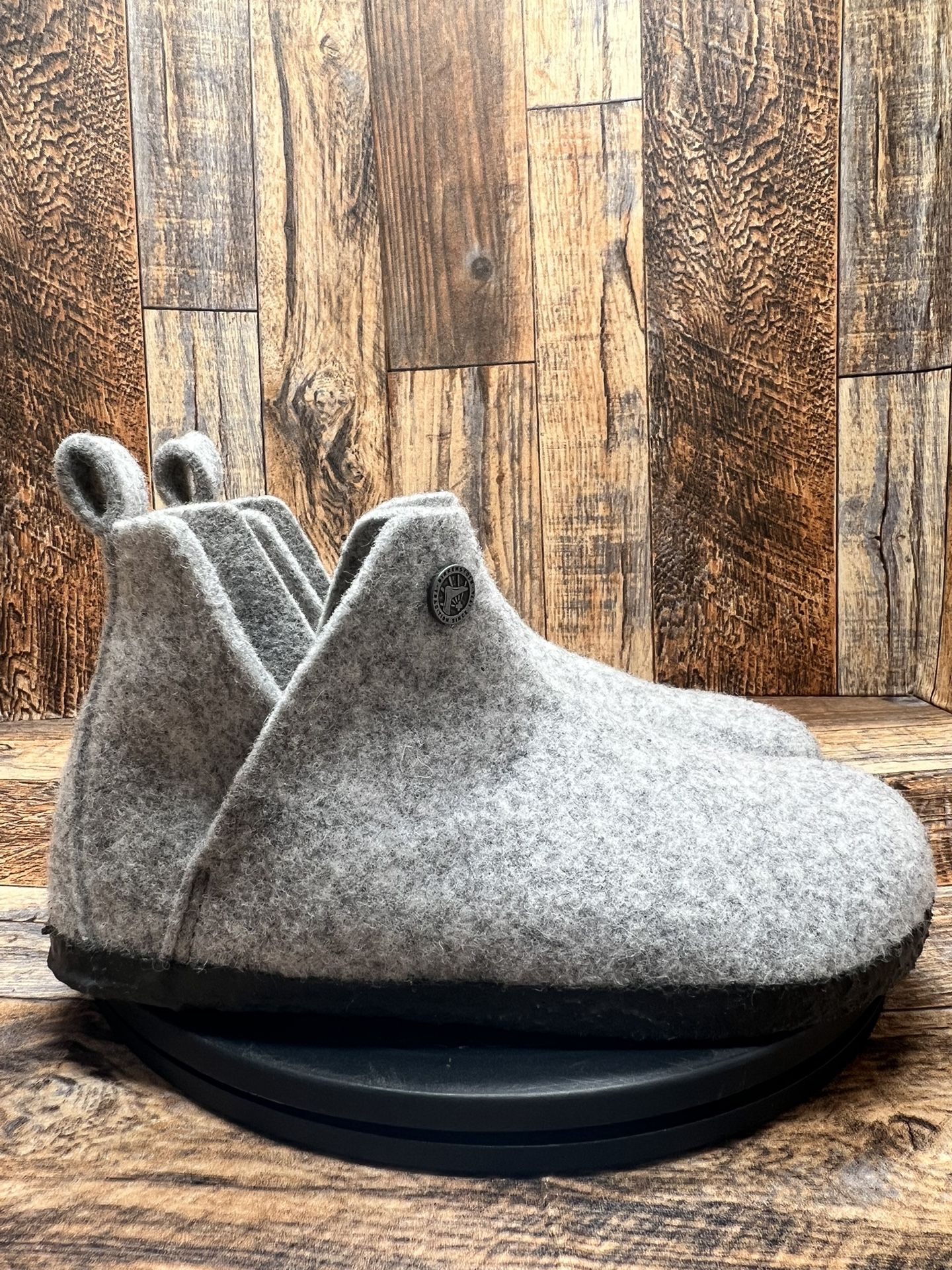 NEW Birkenstock Andermatt Shearling Felt Light Grey Unisex Kid’s Slip On US 2