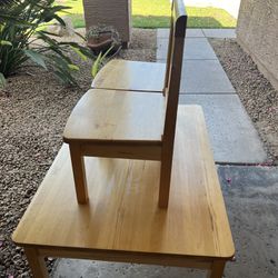 Solid Wood Kids Table And 2 Chairs