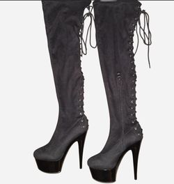 Ellie Sexy 6" Velvet Platform Stiletto's Over the Knee/Thigh High Boots