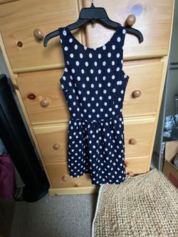 Navy And White Pika Dot Dress Size Small 