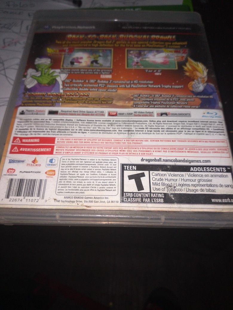 Dragon Ball Z Budokai HD Collection Budokai 1 Budokai 3 PS3 PlayStation 3  Video Game for Sale in San Diego, CA - OfferUp