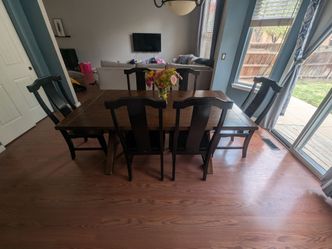 Pottery Barn Solid Wood Dining Table + 6 Chairs
