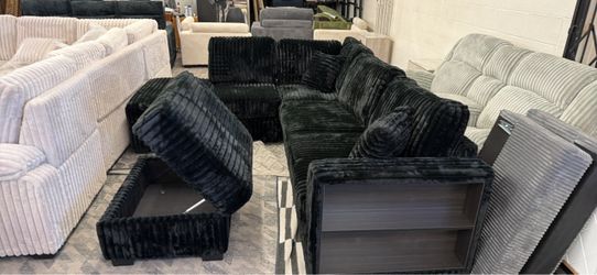New furry corduroy sectional couch : free delivery