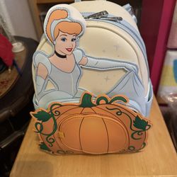 Loungefly Disney Cinderella Ballgown Pumpkin Mini Backpack.  