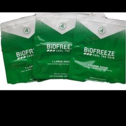 Biofreeze Lot Of 3 Large Patches, The Pain Menthol Reluef Exp: 8/2021