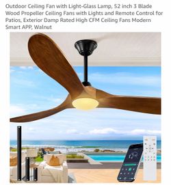 52-Inch Outdoor Ceiling Fan with Light and Remote